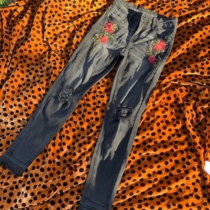 Embroidered Roses, Skinny Jeans